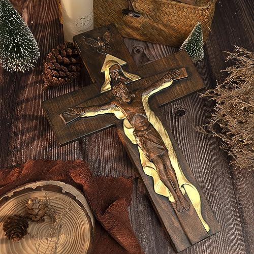 Handmade Wooden Wall Cross with Hook E24946