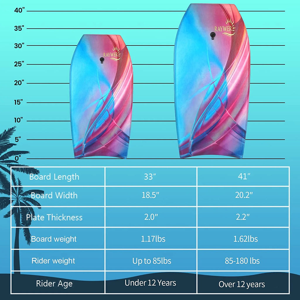 Lightweight Body Board with EPS Core, HDPE Slick Bottom, Leash and Adjustable Wrist Rope Y9164