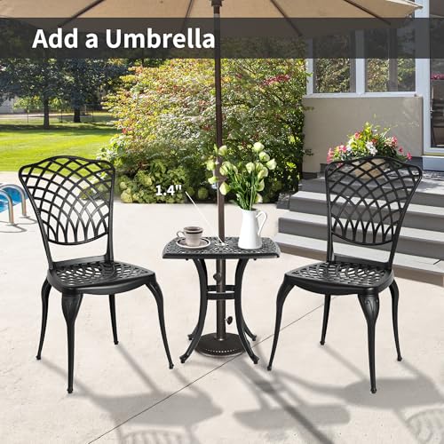 Bistro Table and Chairs Set of 2 Cast Aluminum I791