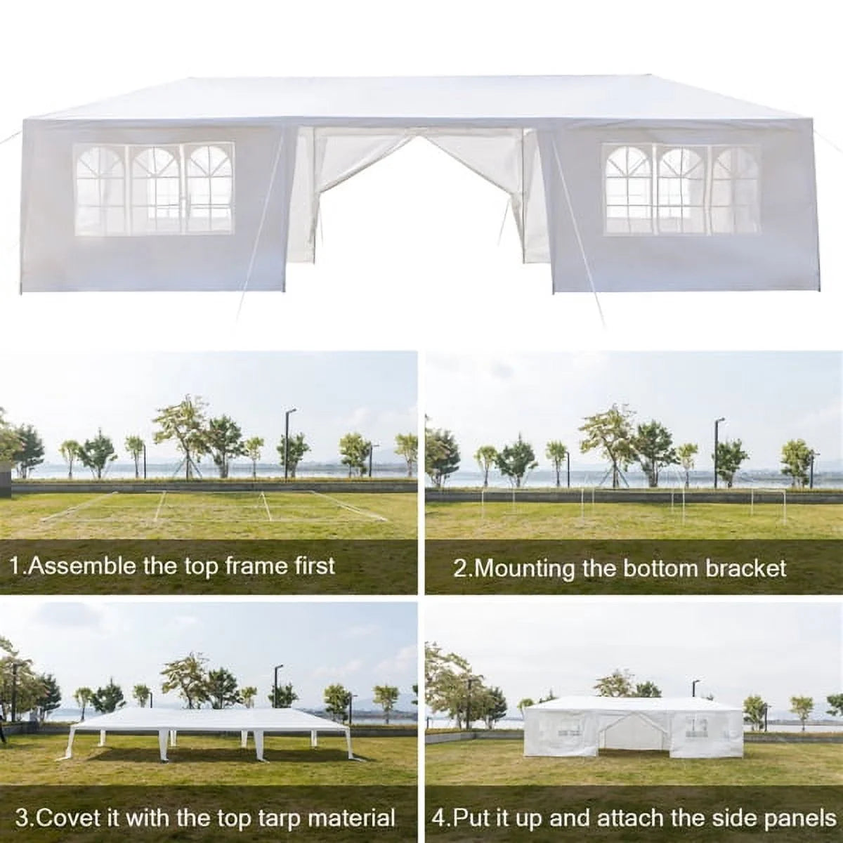 10'x30' Outdoor Canopy Party Wedding Tent with 8 Removable Sidewalls F733027