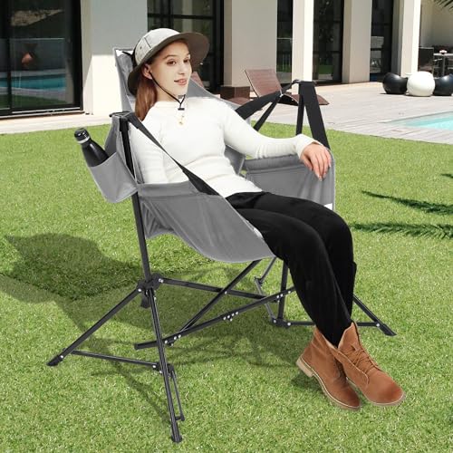 Folding Camping Chair Set of 2 with Stand Blue R70461