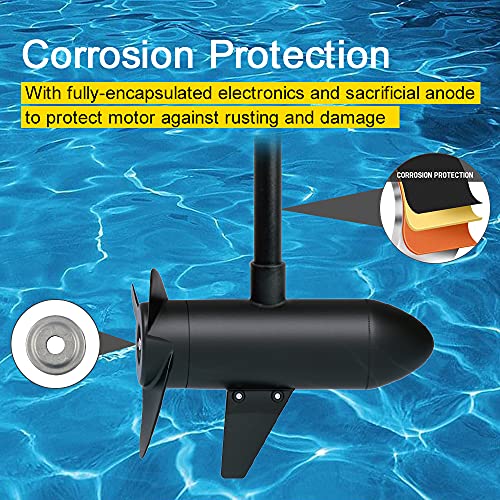 Black 12V 55lbs 48 inch Bow Mount Electric Trolling Motor with Foot Control T79814