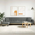 Dark Gray L-shaped Sofa Bed I1632