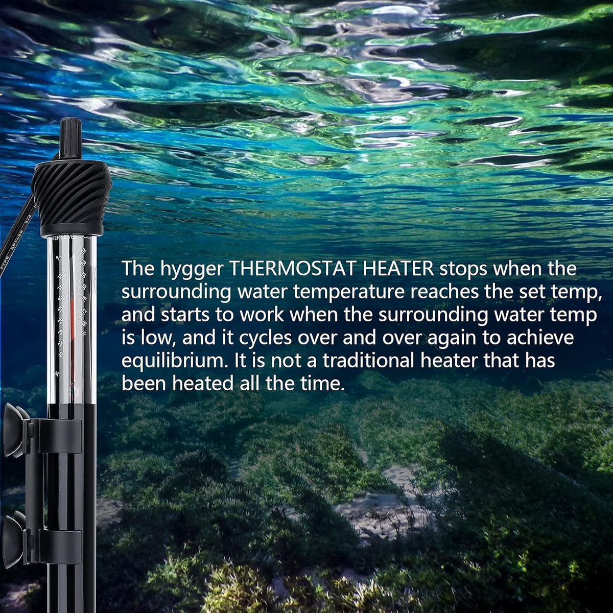 50W Submersible Aquarium Heater with Adjust Knob Suction Cup N208