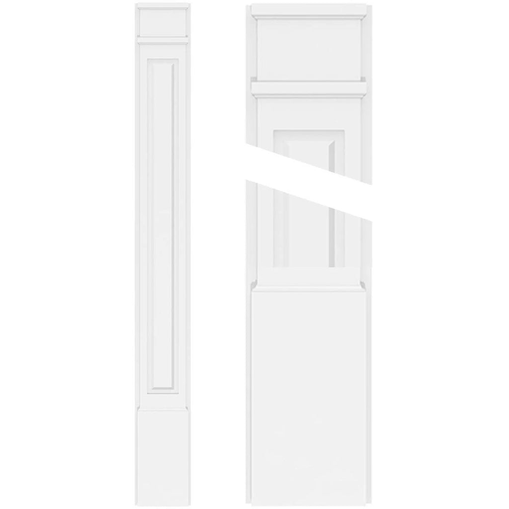 PVC Raised Panel Pilaster with Decorative Capital & Base (Pair) V416