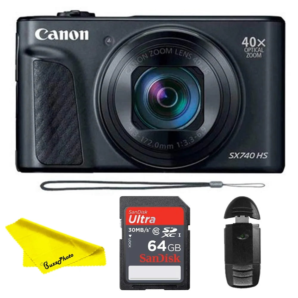 Black Digital Camera with 64 GB Memory Card R19566