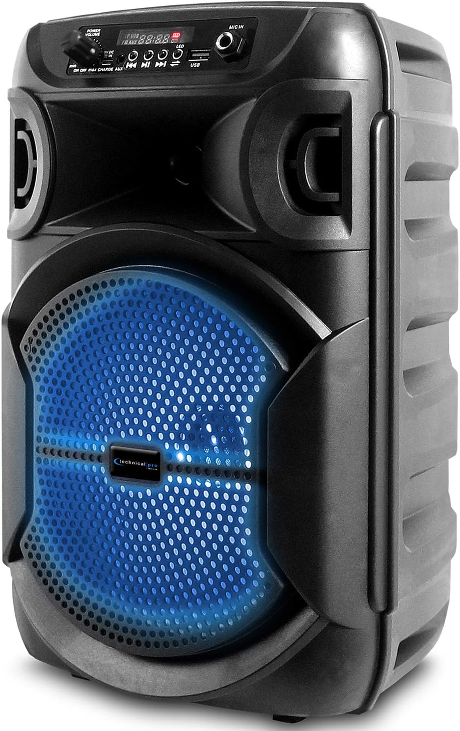 8 Inch Portable Bluetooth Speaker with Woofer & Tweeter and Wired Microphone Pack of 2 O68472