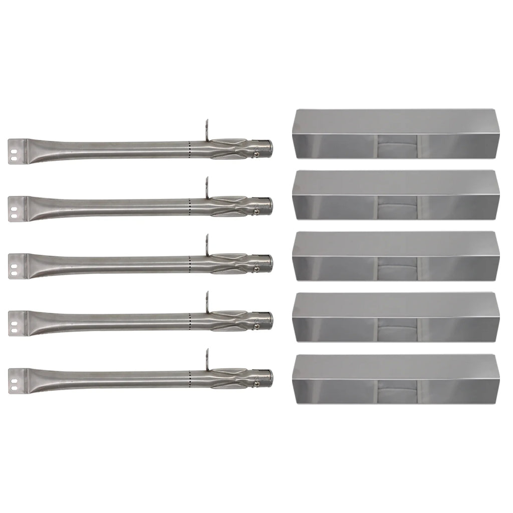 5-Pack BBQ Gas Grill Tube Burner & Heat Shield Plate Replacement Parts N5175