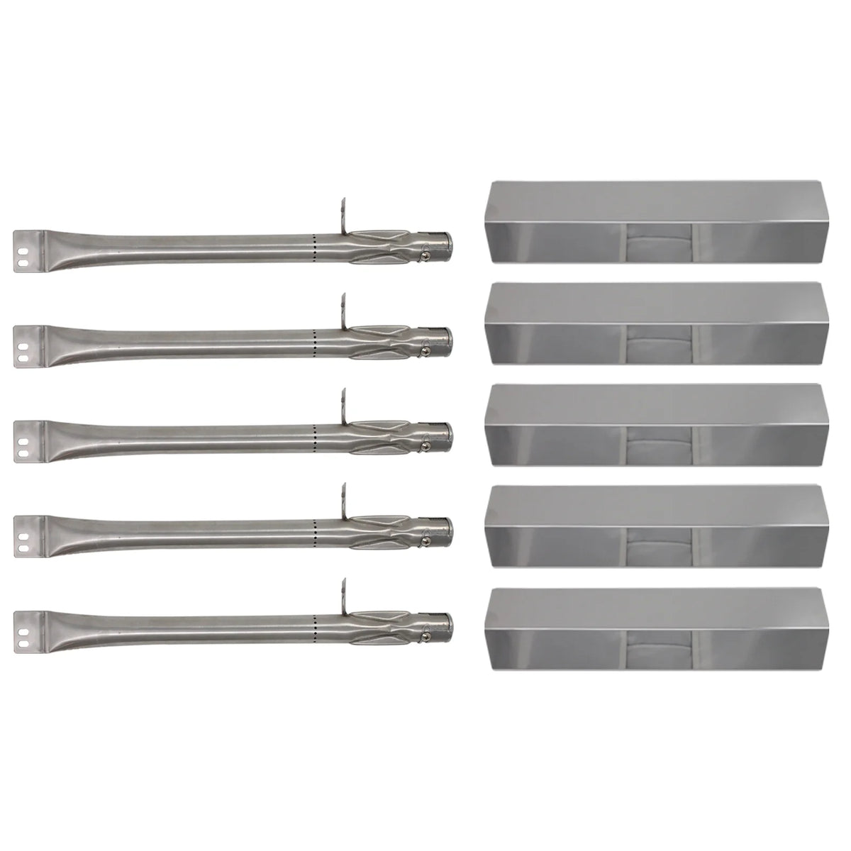 5-Pack BBQ Gas Grill Tube Burner & Heat Shield Plate Replacement Parts N5175
