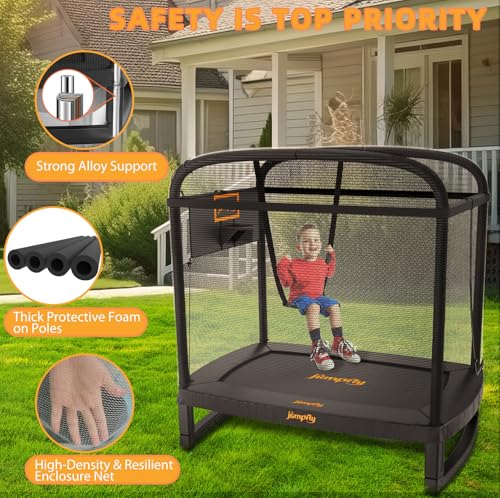 6FT Rectangle Trampoline with Swing & Basketball Hoop Z2840