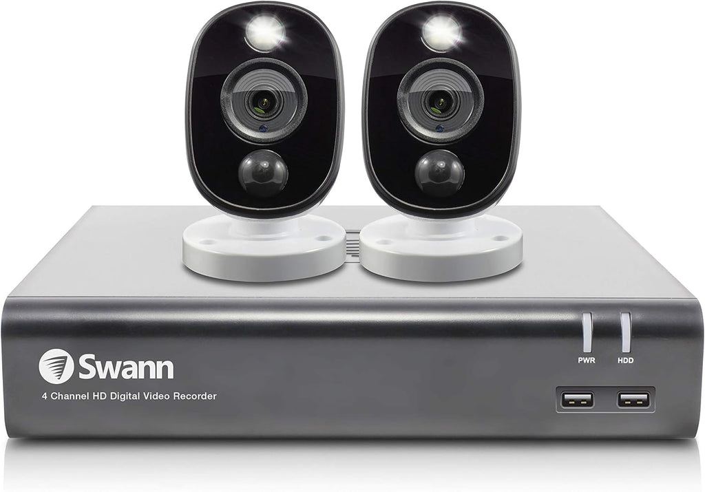 4 Channel 2 Cameras Wired 1080p HD DVR 1TB HDD Security Camera System X312584