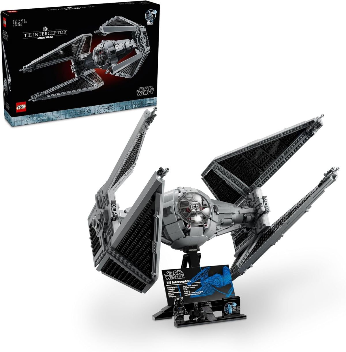 LEGO Star Wars TIE Interceptor Model Building Set with TIE Pilot Minifigure T7911