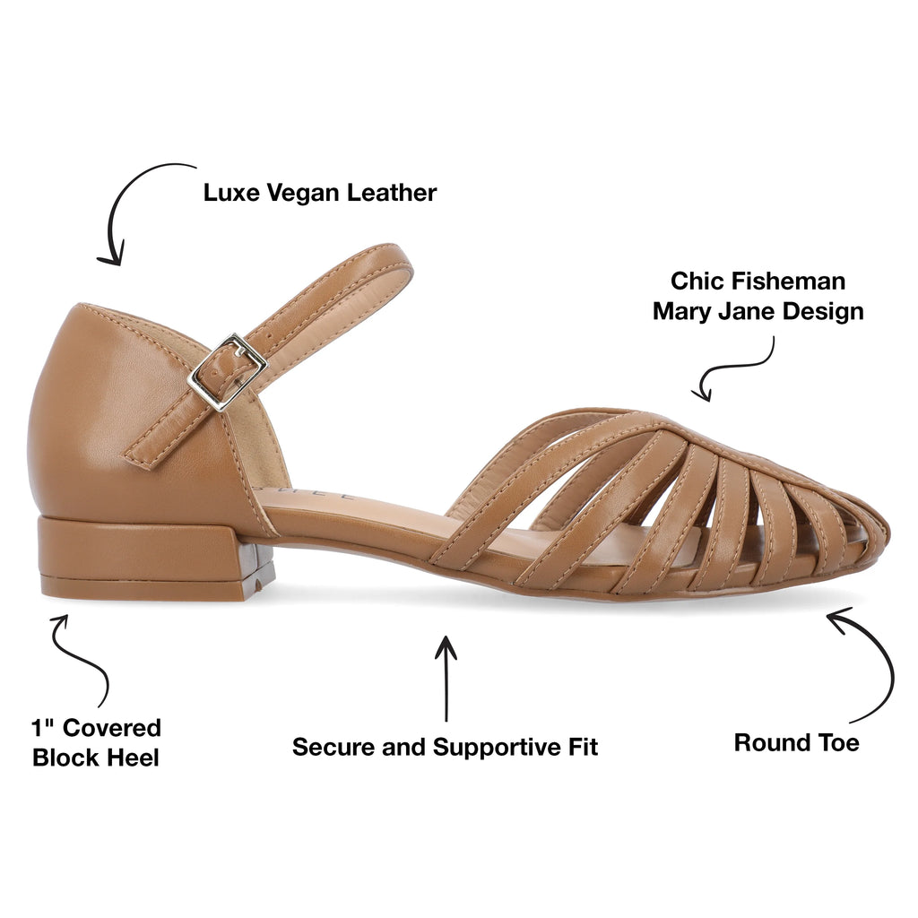 Womens Mary Jane Block Heel Round Toe Flats E326237