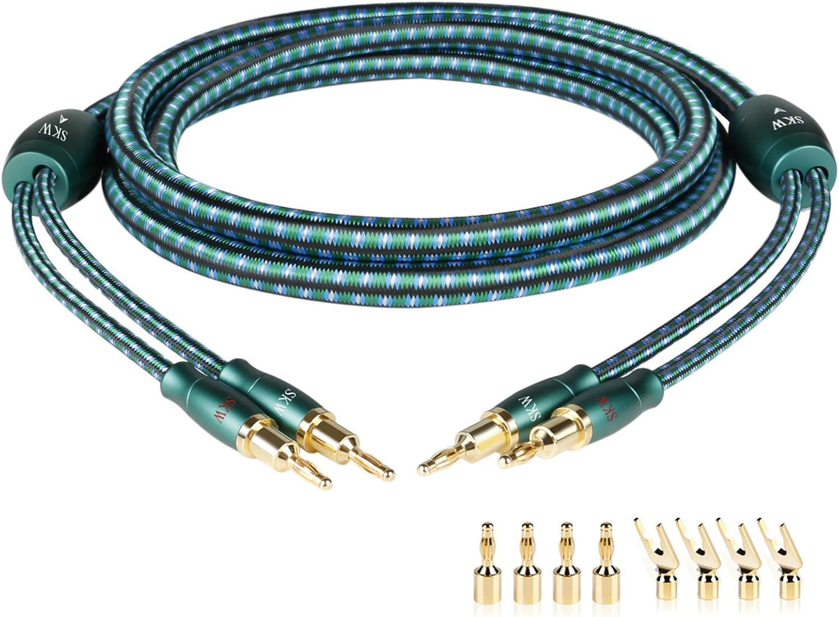 Single Speaker Cable with Banana and Spade Plugs 5ft C5232