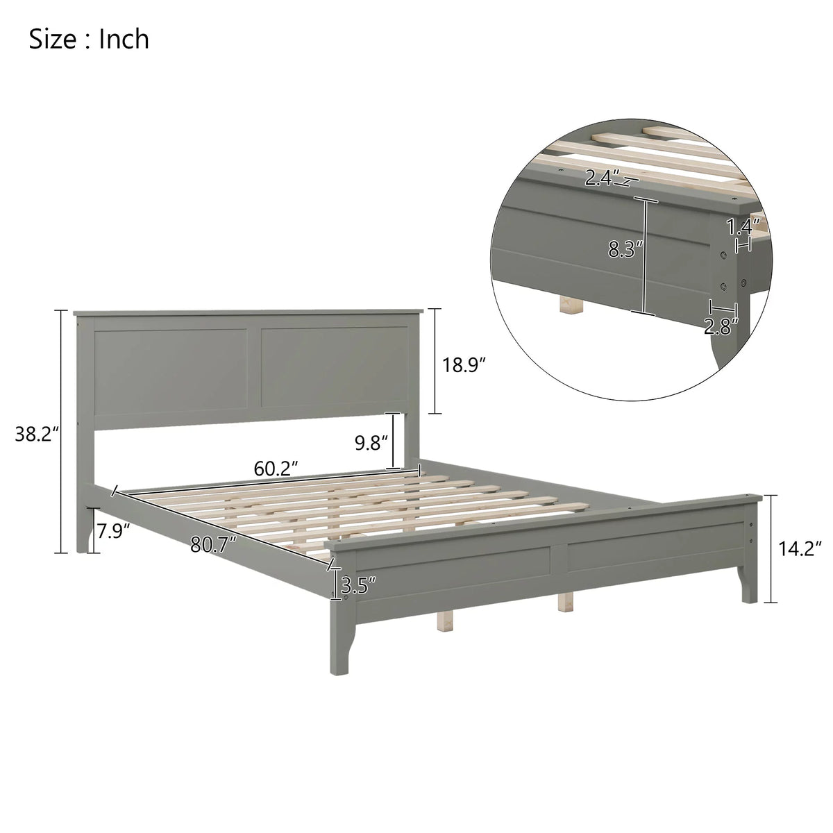 Queen Size Platform Bed Frame N455587