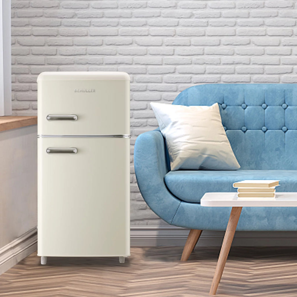 Mini Refrigerator Dual Door Fridge with Handle I6967