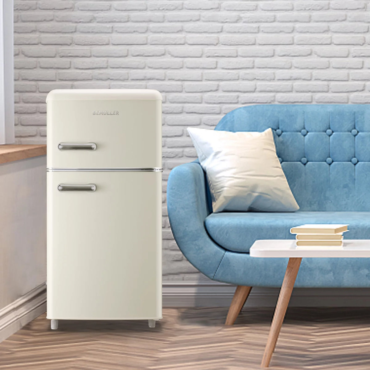 Mini Refrigerator Dual Door Fridge with Handle I6967