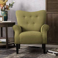 Wide Tufted Linen Wingback Chair R469718