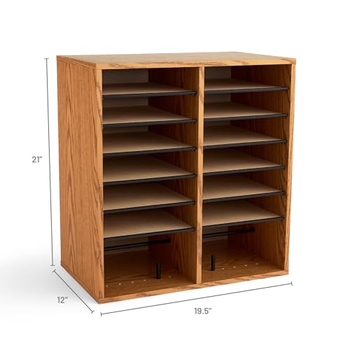 Wooden Paper and Mail Organizer with Adjustable Shelves D833