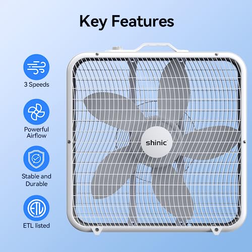 20 Inch 3-Speed White Box Fan (2 Pack) Z241986