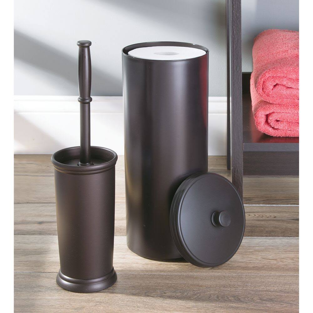 Toilet Bowl Brush, Plunger, Toilet Paper Holder, Trash Can, Set of 4 Q6632