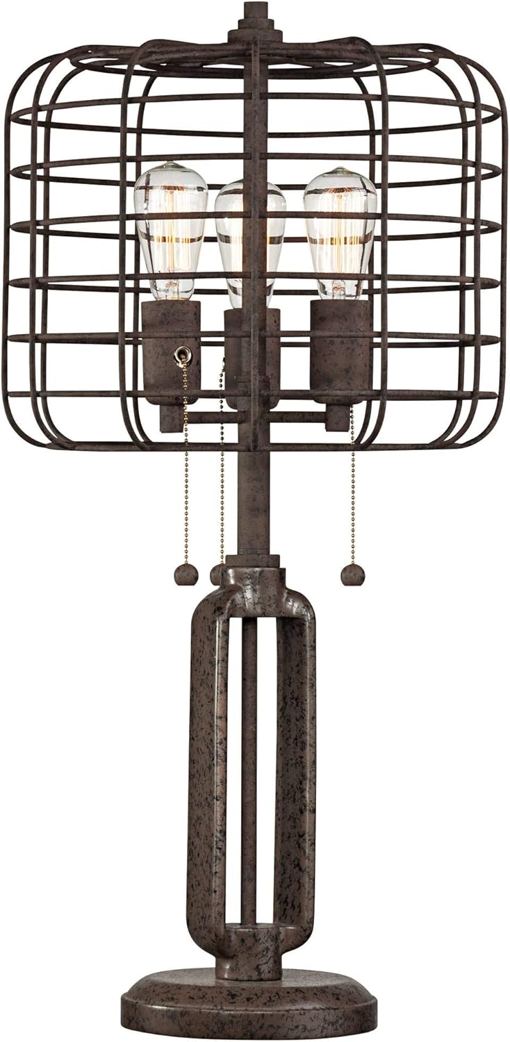 Industrial LED Dimmable Table Lamp Rust Metal F816