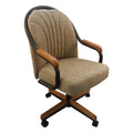 Wheat Tweed Fabric Swivel Tilt Caster Arm Chair U455