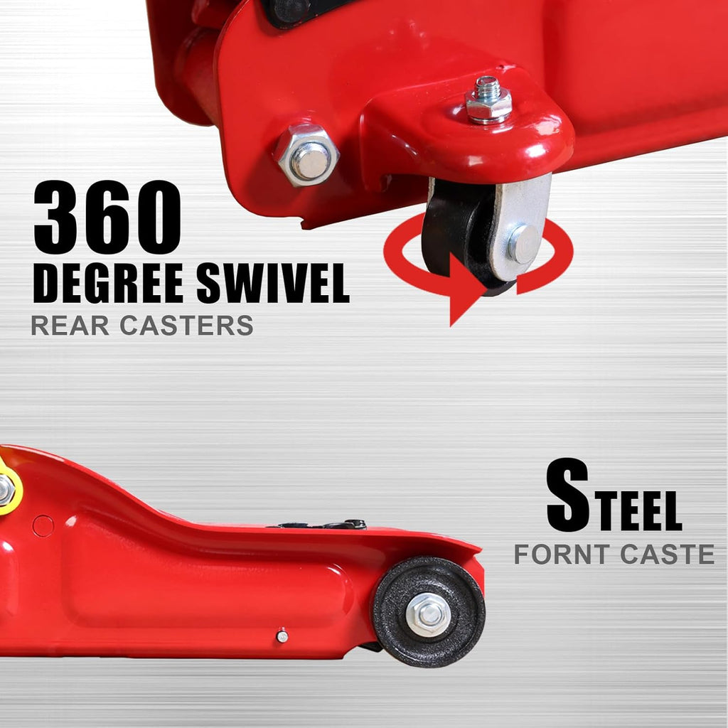 Hydraulic Floor Jack 2 Ton 4,400 Lbs Low Profile Red I34413