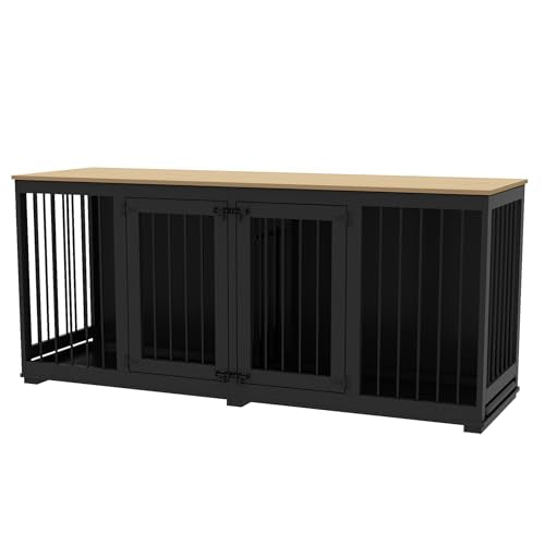 White Heavy Duty Wooden Large Dog Kennel with Trays W299