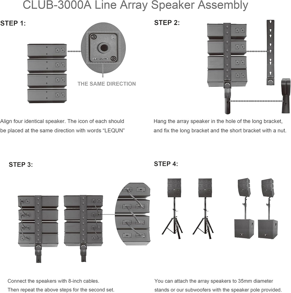 12-Inch Powered PA Speaker System Combo Set with Subwoofers and Line Array Speakers V56539