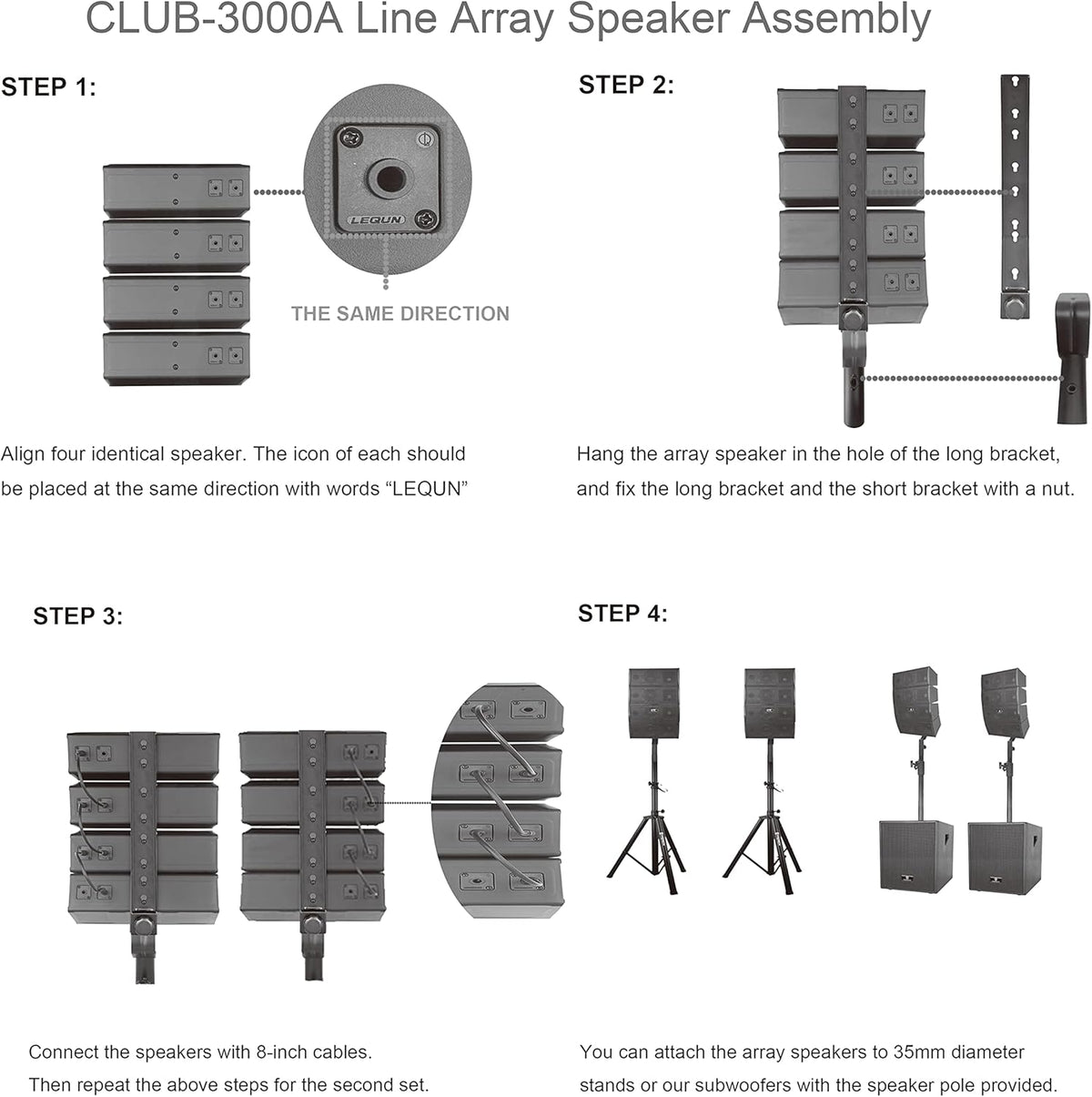 12-Inch Powered PA Speaker System Combo Set with Subwoofers and Line Array Speakers V56539