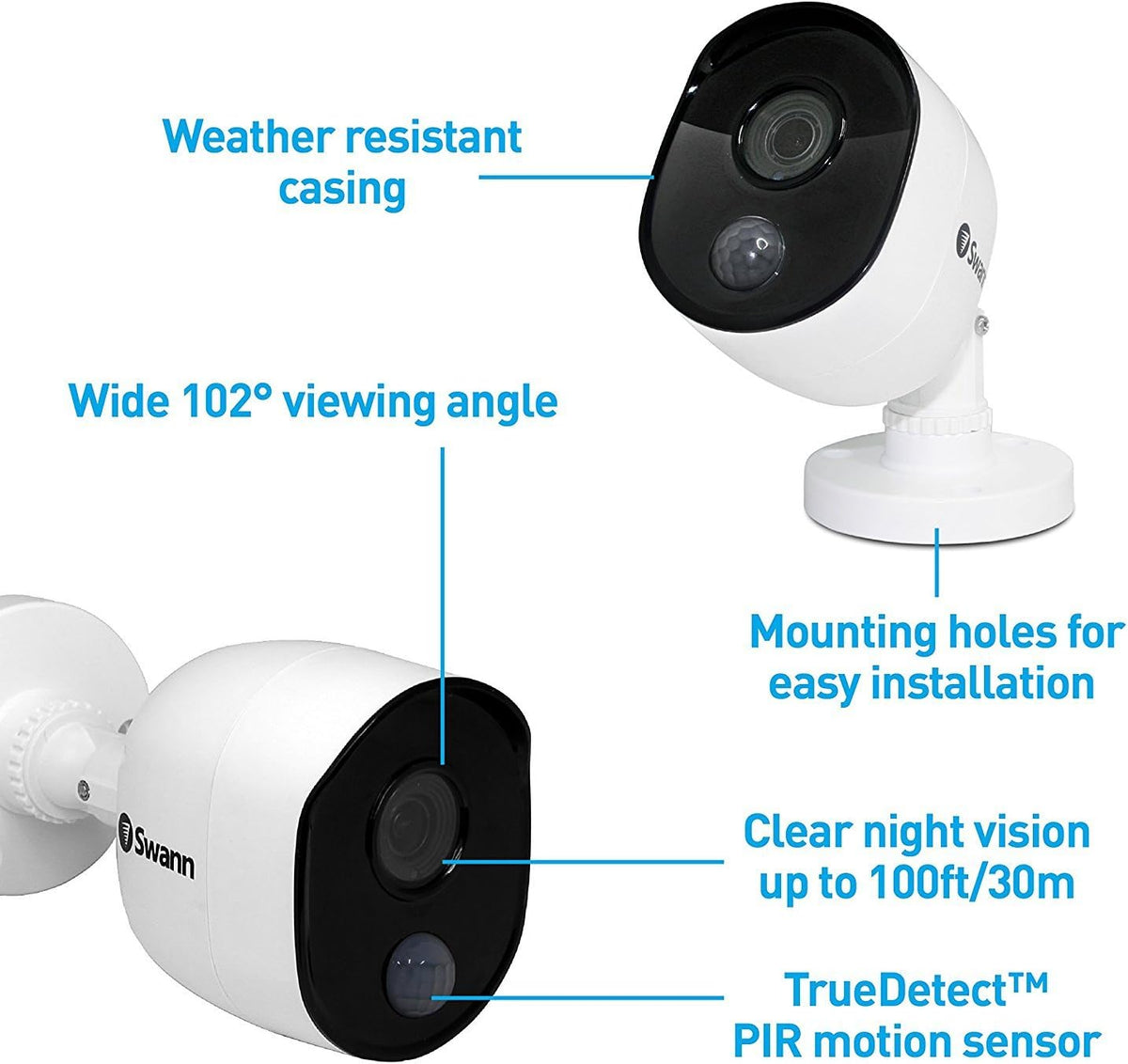 4 Channel 2 Cameras Wired 1080p HD DVR 1TB HDD Security Camera System X312584