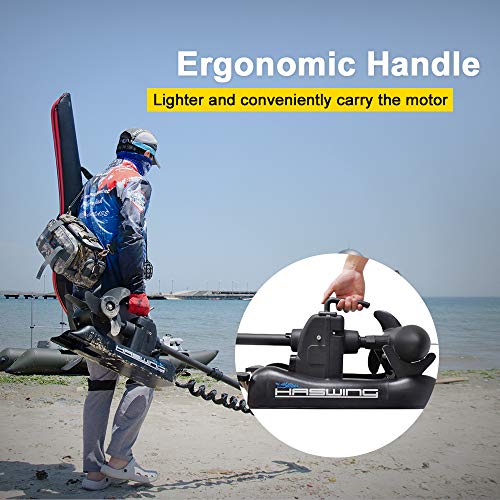 Black 12V 55lbs 48 inch Bow Mount Electric Trolling Motor with Foot Control T79814