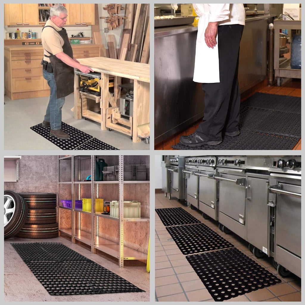 Interlocking Rubber Drainage Floor Mat 24 x 16 inches 12 Mats C9277