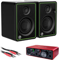 3 Studio Monitors (Pair) with Audio Interface & Cable Bundle I84335