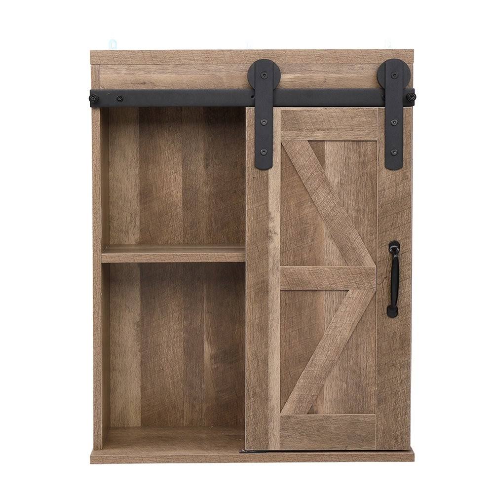 Grey Sliding Barn Door Cabinet TV Stand J752678