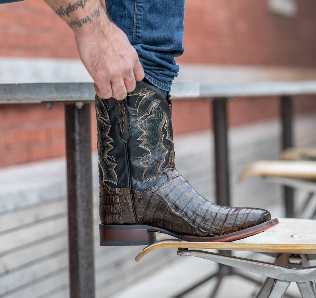 Brown Caiman Boots V4343