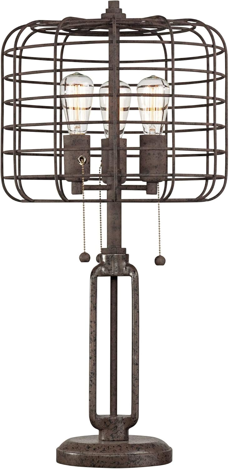 Industrial LED Dimmable Table Lamp Rust Metal F816