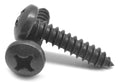 #10-12 x 3/4 Phillips Pan Head Sheet Metal Screw Black Zinc Plated M310