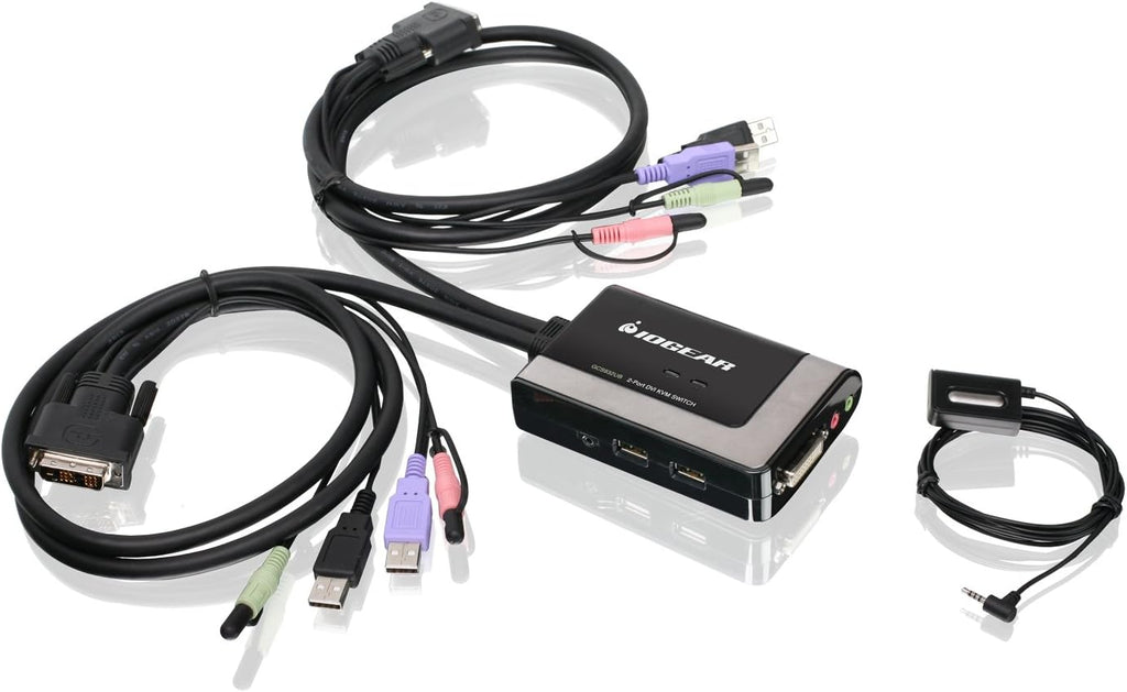2-Port HDMI Cable KVM Switch with Cables and Audio, Black T8373