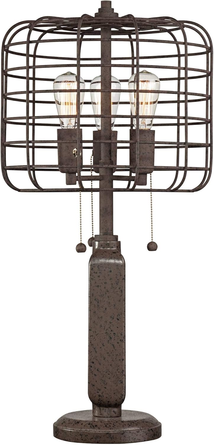 Industrial LED Dimmable Table Lamp Rust Metal F816