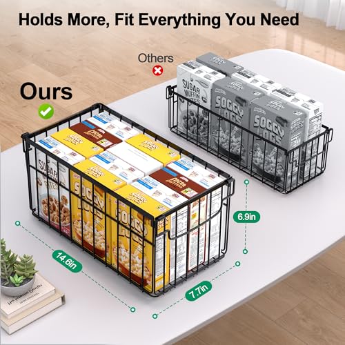 4 Pack Stackable Black Freezer Organizer Bins with Handles I871