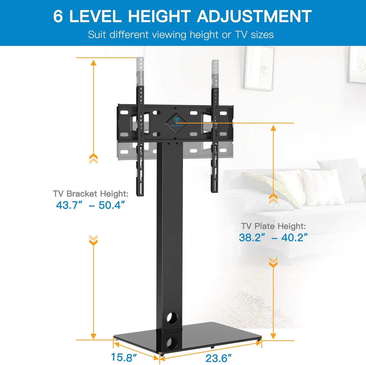 Universal Floor TV Stand with Swivel Mount for 32-65 inch TVs D345