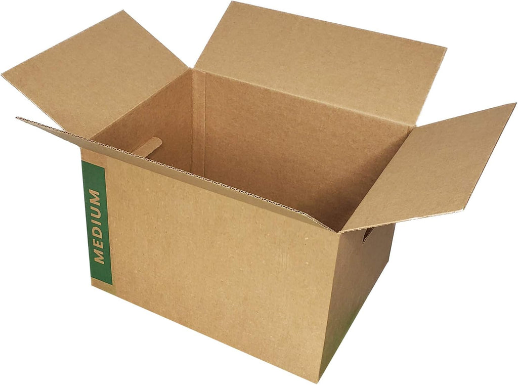 Medium Moving Boxes with Handles Pack of 10 – 18"x14"x12" T469986