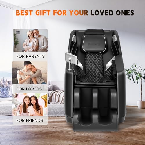Black Full Body Massage Chair with Zero Gravity, Airbags, Rollers, Bluetooth, Heater H929