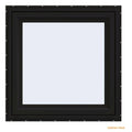 36 in. x 36 in. Black Vinyl Right-Handed Casement Window with Fiberglass Mesh Screen Y768517