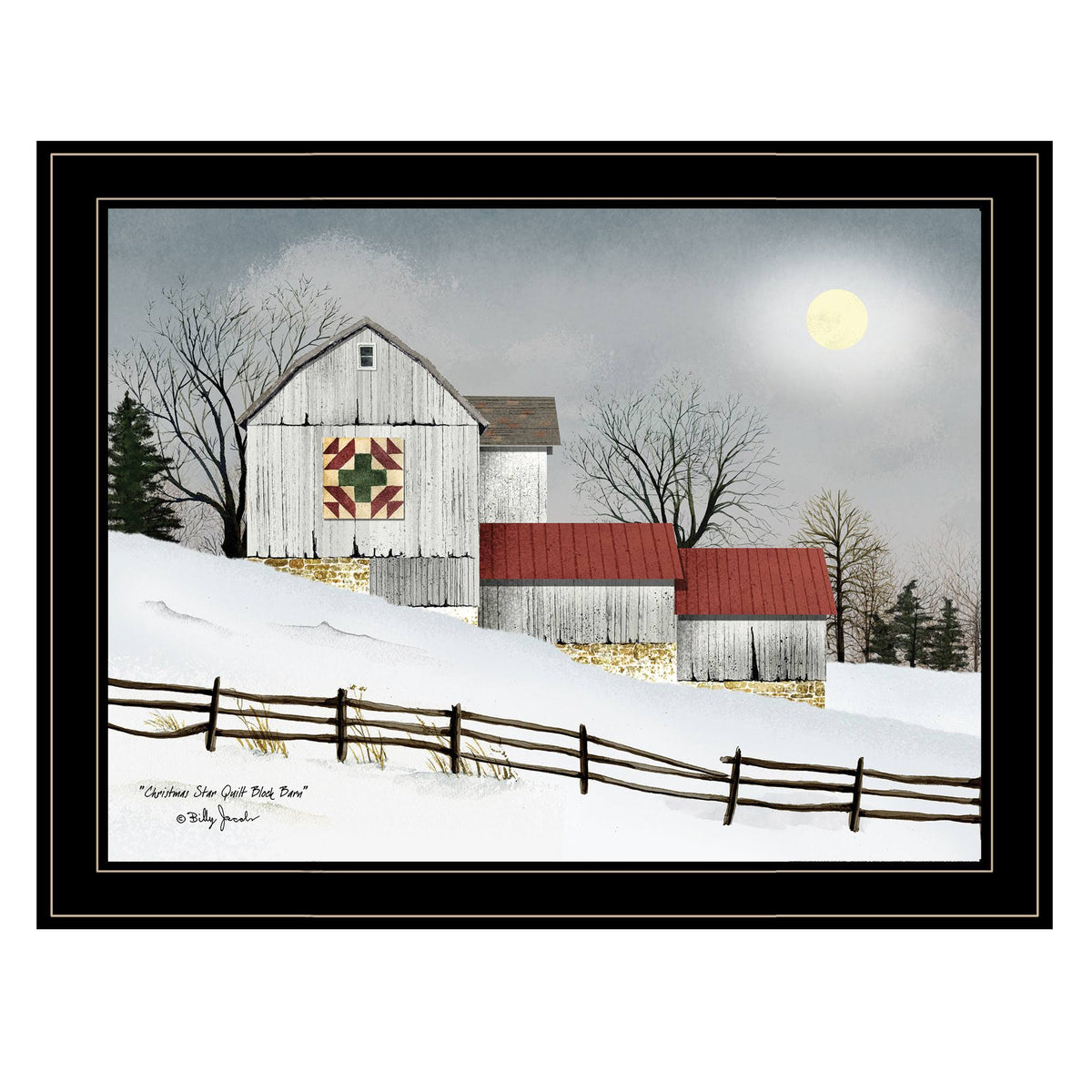 Christmas Star Quilt Block Framed Print Y560
