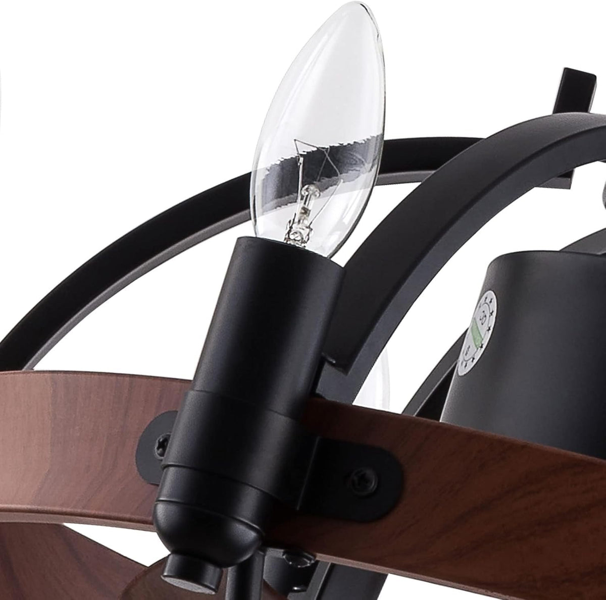 Black Cage Ceiling Fan with Light Remote Control X401