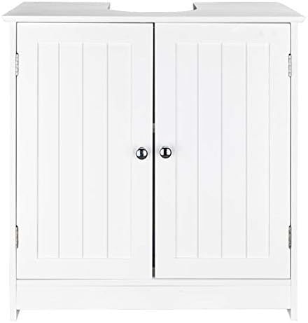 Bathroom Floor Storage Cabinet with Shelf and Double Doors Z626