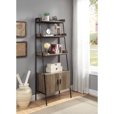 Rustic Oak Iron Bookcase X12913